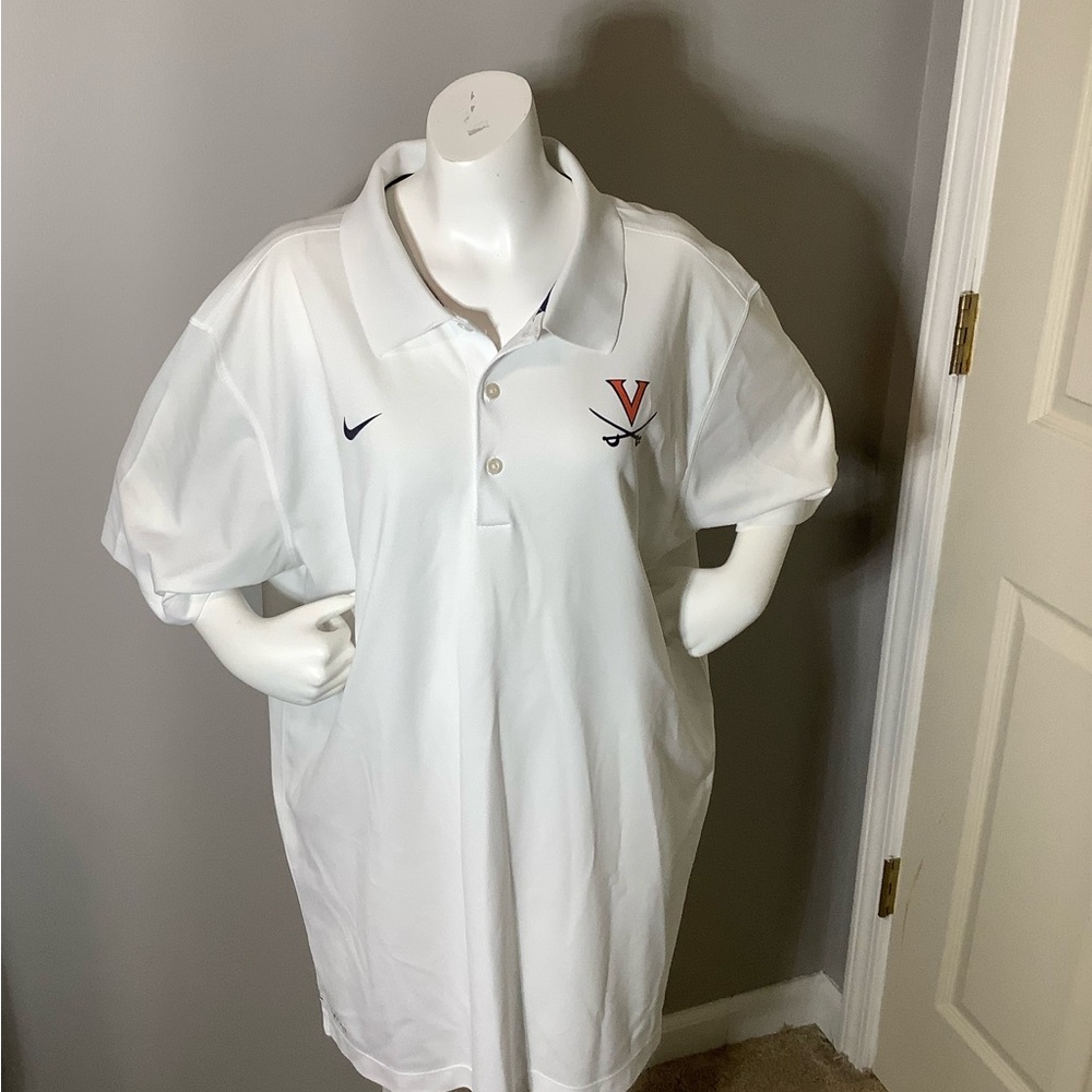 Nike Virginia Cavaliers Polo Shirt Mens Size XL White
